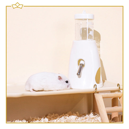 ATTREZZO® Drinkfles met houder - Waterfles - 80 ml - Knaagdieren - Hamster - Muis - Cavia - Ideaal voor glazen verblijf!