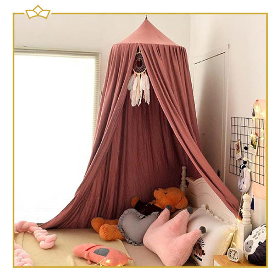 ATTREZZO® Klamboe - Hoogte 250 cm Ø 65 cm - Oudroze - Kinderkamer - Babykamer