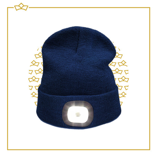ATTREZZO® Muts met licht - Led Verlichting in het donker - Met Batterij - Unisex - One size - Voor Volwassenen - Blauw