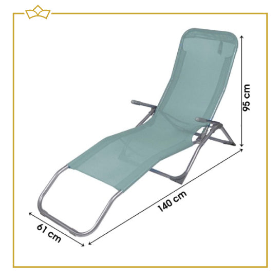 ATTREZZO® Set van 2 Ligbedden - Ligbed - Verstelbaar - Opvouwbaar - Ligstoel - Tuin - Buiten - Zonnebed - Weerbestendig - Turquoise