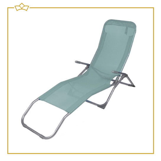 ATTREZZO® Set van 2 Ligbedden - Ligbed - Verstelbaar - Opvouwbaar - Ligstoel - Tuin - Buiten - Zonnebed - Weerbestendig - Turquoise