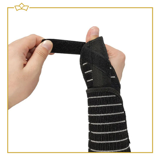 ATTREZZO® Polsbrace Links - Pols Brace - Zwart - Met Klittenband - Met Stalen Balein