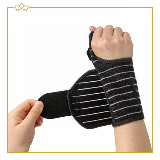 ATTREZZO® Polsbrace Rechts - Pols Brace - Zwart - Met Klittenband - Met Stalen Balein