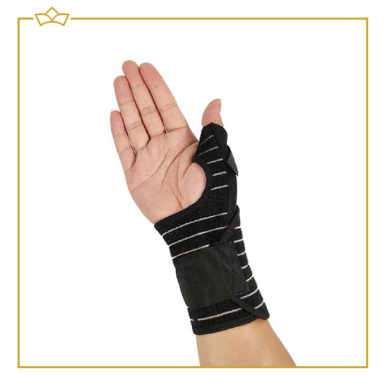 ATTREZZO® Polsbrace Links - Pols Brace - Zwart - Met Klittenband - Met Stalen Balein