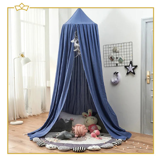 ATTREZZO® Klamboe - Hoogte 250 cm Ø 65 cm - Donkerblauw - Kinderkamer - Babykamer