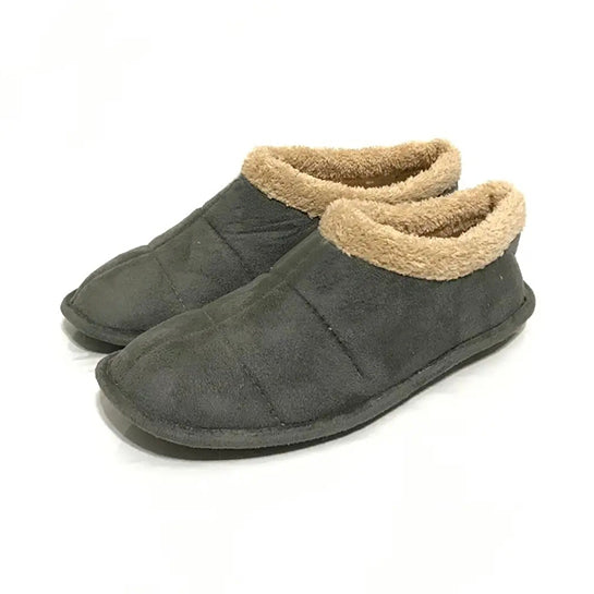 ATTREZZO® Sloffen met warme voering - Hoog model - Lichtgrijs - Maat 41 - pantoffels - Altijd warme voeten!