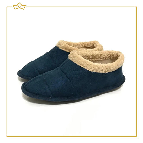 ATTREZZO® Hausschuhe mit Warmfutter - Hohes Modell - Blau - Größe 37 - Hausschuhe - Immer warme Füße!