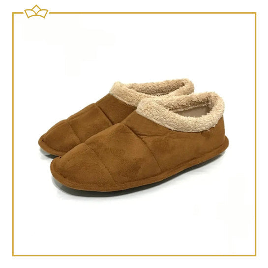 ATTREZZO® Sloffen met warme voering - Hoog model - Camel - Maat 38 - pantoffels - Altijd warme voeten!