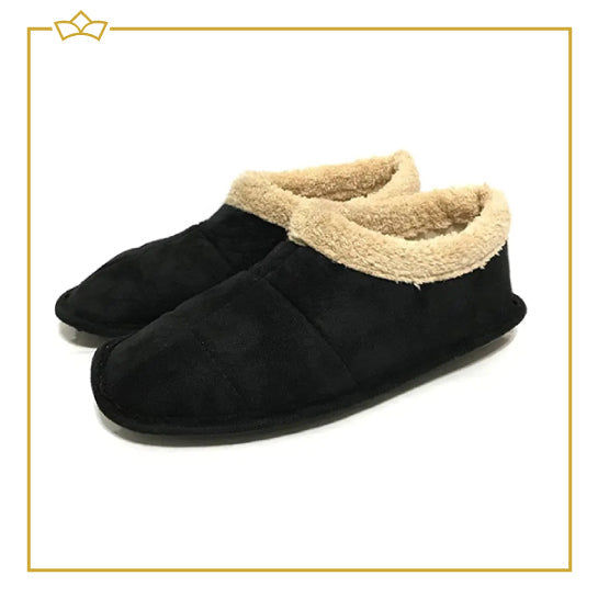 ATTREZZO® Sloffen met warme voering - Hoog model - Zwart - Maat 42 - pantoffels - Altijd warme voeten!