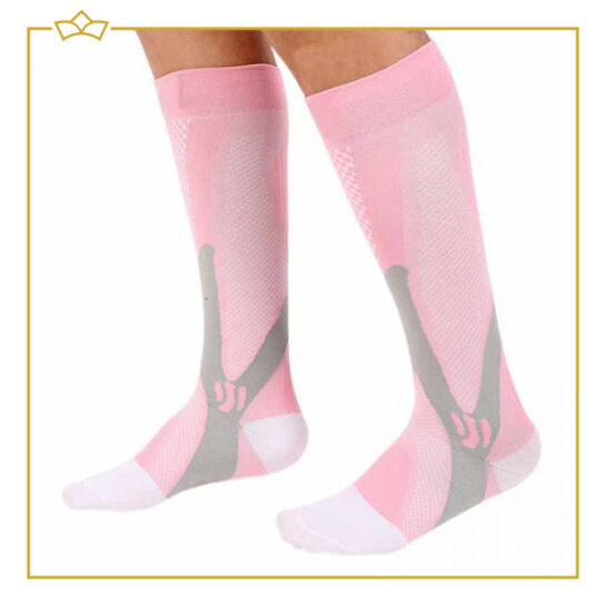 ATTREZZO® Compressie Sportsokken - Roze - maat 40-46 - L/XL