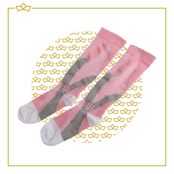 ATTREZZO® Compressie Sportsokken - Roze - maat 40-46 - L/XL