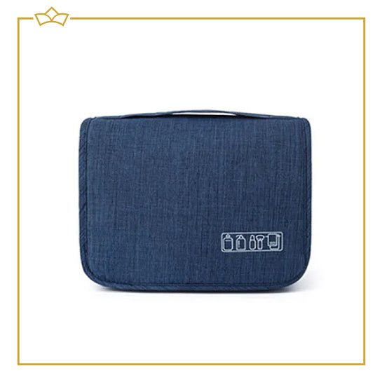 ATTREZZO® – Toilettas – Toilettas hangend – met Haak - Blauw – 23x19cm – Make-up tas – Reizen – Opbergtas badkamer – Organizer