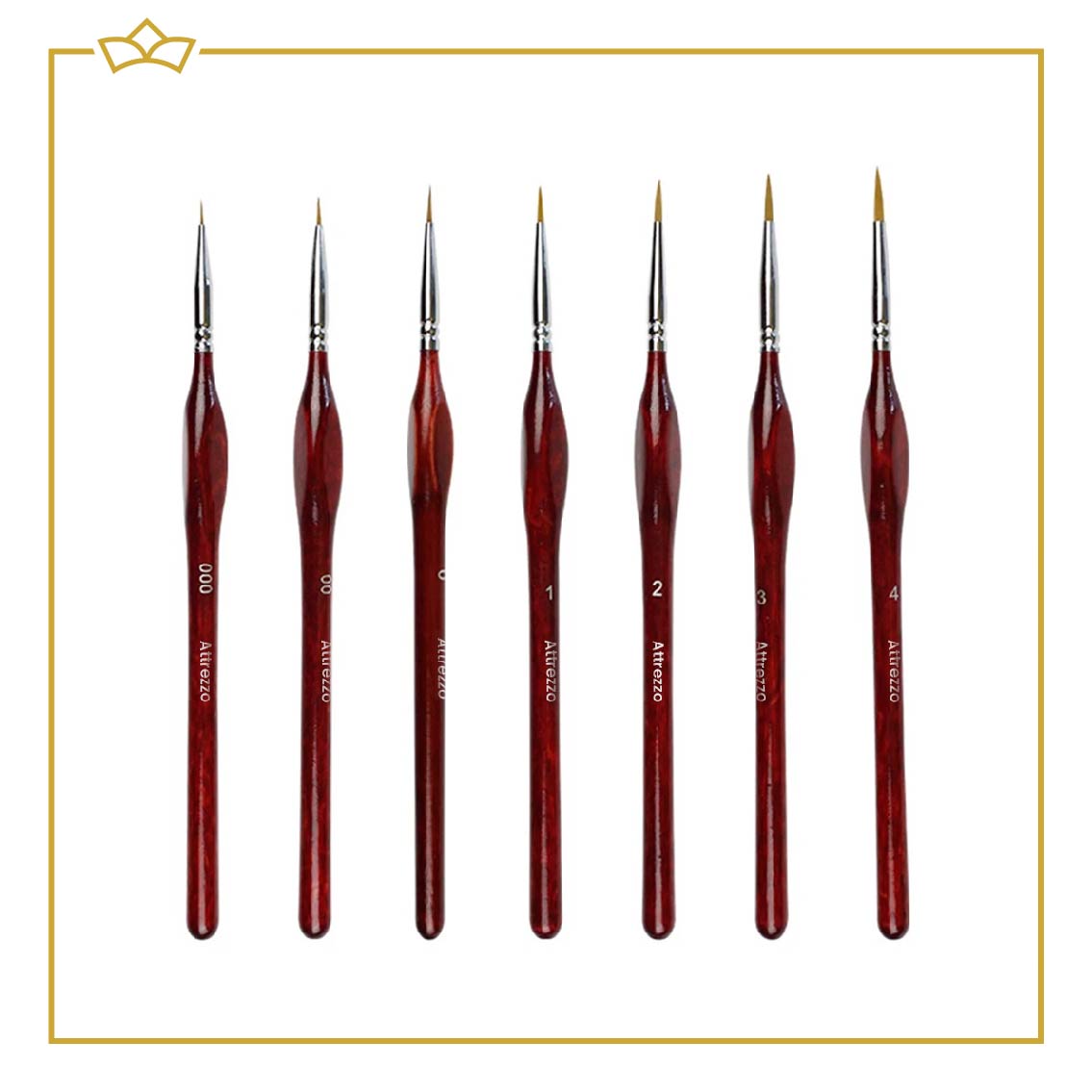 ATTREZZO® set van 7 penselen van Marterhaar - Penselen speciaal voor Schilderen op Nummers - Schilderen - Verven - DIY