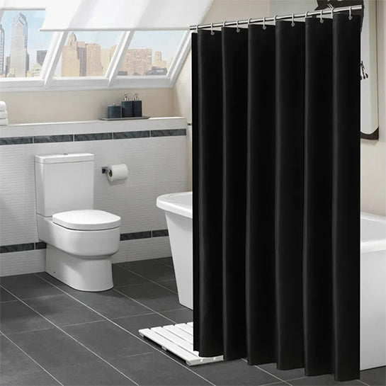 ATTREZZO® Premium Douchegordijn -Zwart - 180x180 cm - Wasbaar - Douche Gordijn