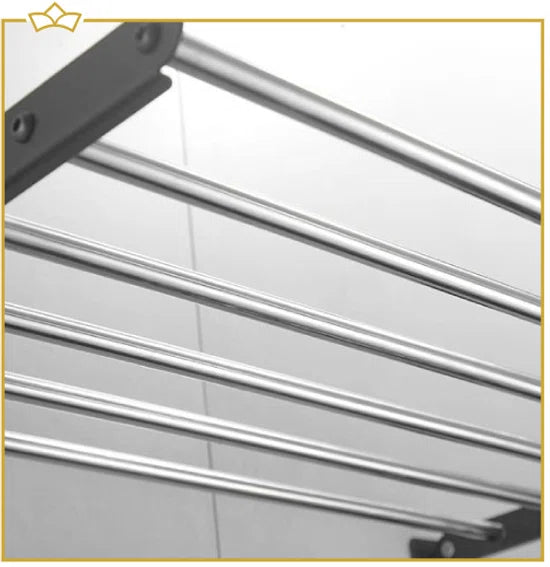 ATTREZZO® Wasrek inklapbaar - Wanddroogrek - Wasrek Muur - RVS - 60x22x39 cm