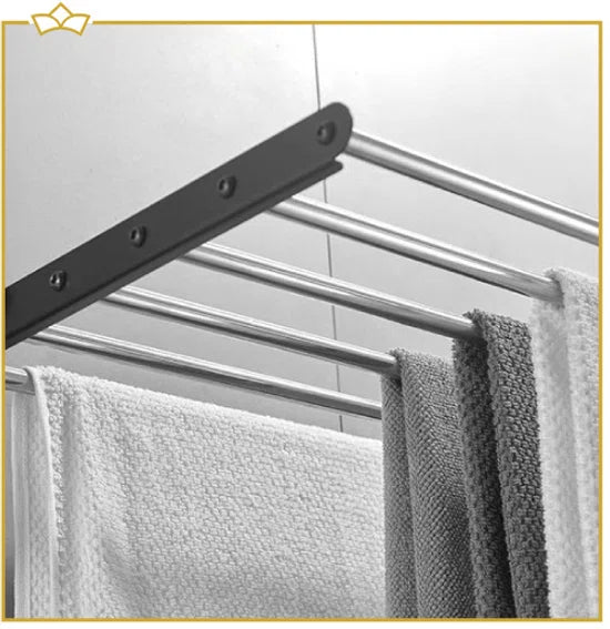 ATTREZZO® Wasrek inklapbaar - Wanddroogrek - Wasrek Muur - RVS - 60x22x39 cm