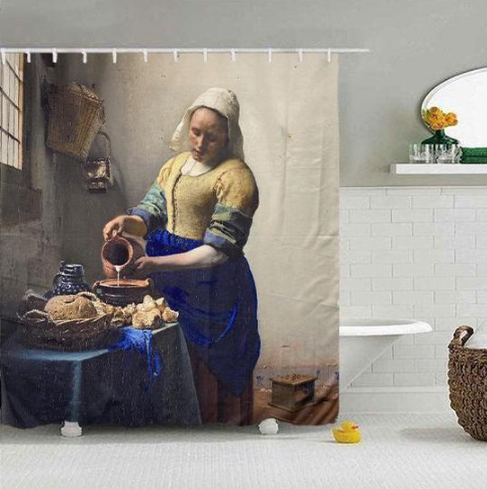ATTREZZO® Douchegordijn Melkmeisje - 180x180 cm