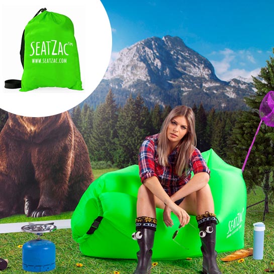 SeatZac – Chill bag zitzak – Luchtkussen - Groen