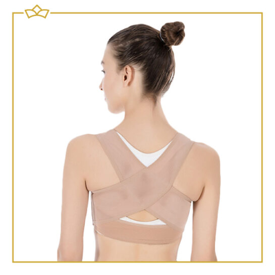 ATTREZZO® Dames rugbrace - rugband - houdingscorrectie - postuur corrector - Maat L - Beige