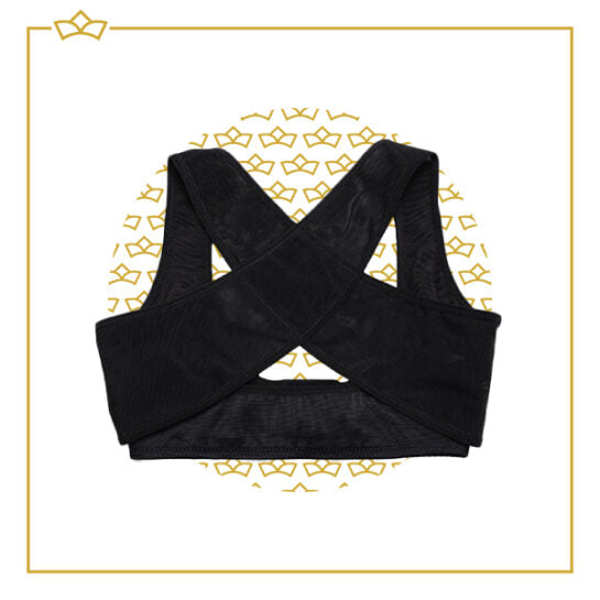 ATTREZZO® Dames rugbrace - rugband - houdingscorrectie - postuur corrector - Maat L - Zwart