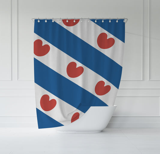 ATTREZZO® Douchegordijn Friese Vlag - 150x180 cm