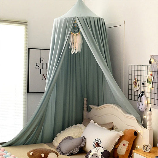 ATTREZZO® Klamboe - Hoogte 250 cm Ø 65 cm - Lichtblauw - Kinderkamer - Babykamer