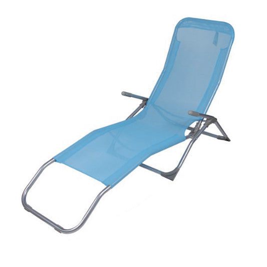 ATTREZZO® Liege – Verstellbar – Faltbar – Liege – Garten – Outdoor – Sonnenliege – Wetterfest – Hellblau