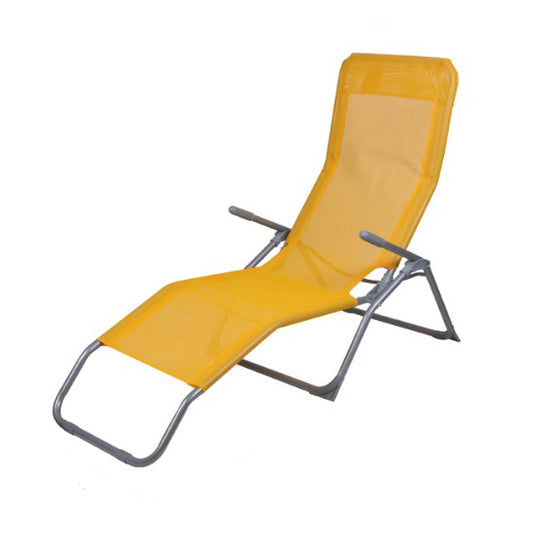 ATTREZZO® Liege – Verstellbar – Faltbar – Liege – Garten – Outdoor – Sonnenliege – Wetterfest – Gelb