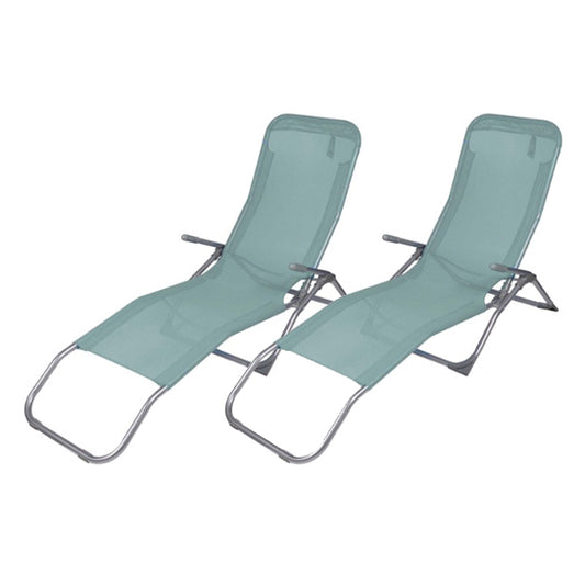ATTREZZO® 2er-Set Sonnenliegen – Liege – verstellbar – klappbar – Liege – Garten – Outdoor – Sonnenliege – wetterfest – Türkis