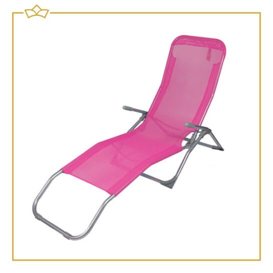 ATTREZZO® Liege – Verstellbar – Faltbar – Liege – Garten – Outdoor – Sonnenliege – Wetterfest – Rosa
