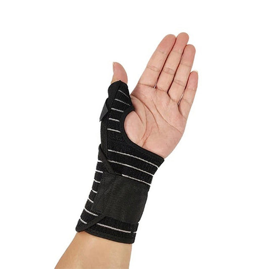 ATTREZZO® Handgelenkbandage links - Handgelenkbandage - Schwarz - Mit Klettverschluss - Mit Stahlknochen