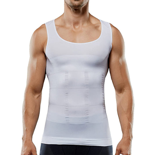 ATTREZZO® Corrigerend hemd mannen – Shapewear - Maat XXL - Wit