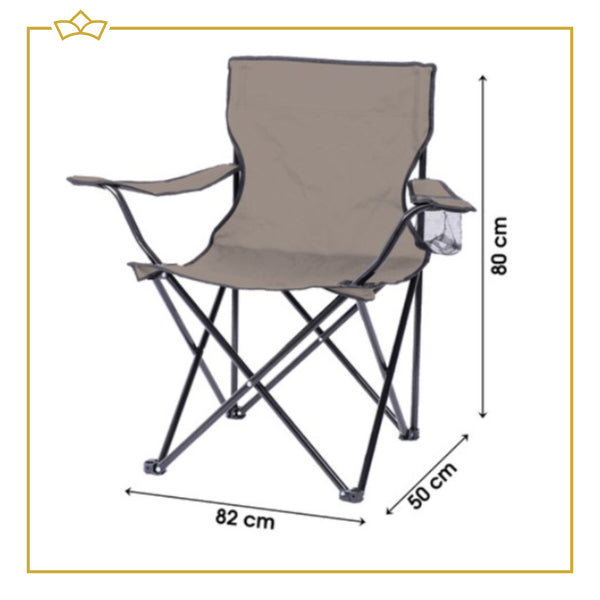 ATTREZZO® Campingstoel - Opvouwbaar - Vouwstoel - Taupe - Ideaal voor op de camping!