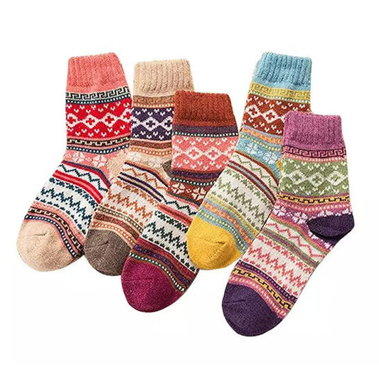 ATTREZZO® Premium Norwegersocken Größe 38-43 – 5 Paar Wintersocken – Haussocken – Skandinavische Socken – Immer warme Füße! 