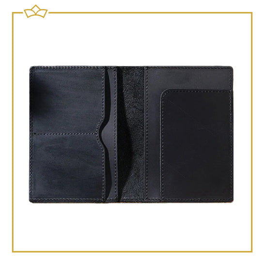 ATTREZZO® 100% Lederen Paspoort hoesje - Zwart - Paspoorthouder - Reisdocumenthouder - Travel wallet