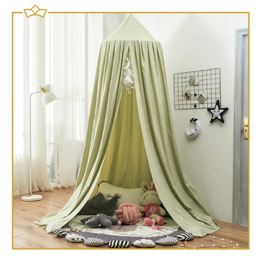 ATTREZZO® Klamboe - Hoogte 250 cm Ø 65 cm - Groen - Kinderkamer - Babykamer