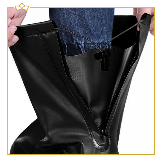 ATTREZZO® Regen overschoenen – duurzaam - Hoog model – Waterdicht en anti slip – Zwart - Maat 36-37