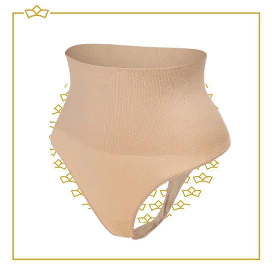 ATTREZZO® Butt lifter onderbroek - String - Billen lift broekje - Shapewear voor taille - Baleinen - Beige - Maat M