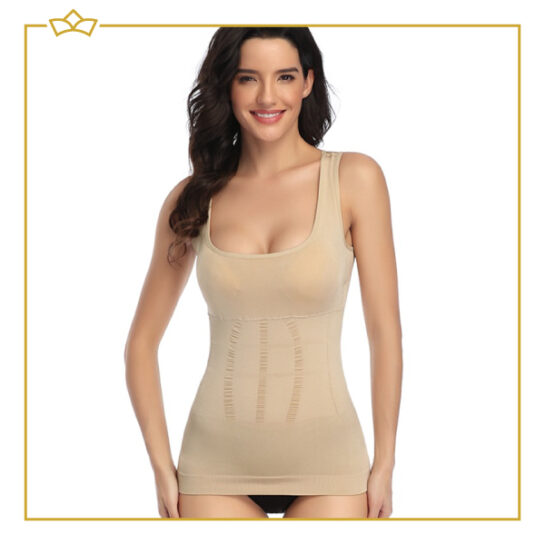 ATTREZZO® Corrigerend hemd dames – Shapewear – Beige - Maat M