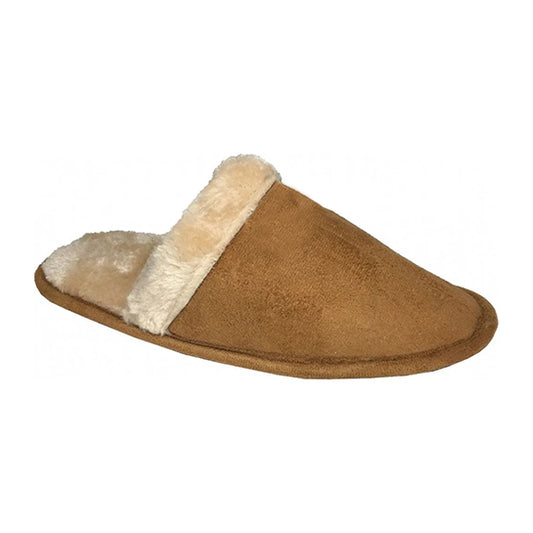 ATTREZZO® Hausschuhe mit Warmfutter - niedriges Modell - Camel - Größe 45 - Hausschuhe - Immer warme Füße! 