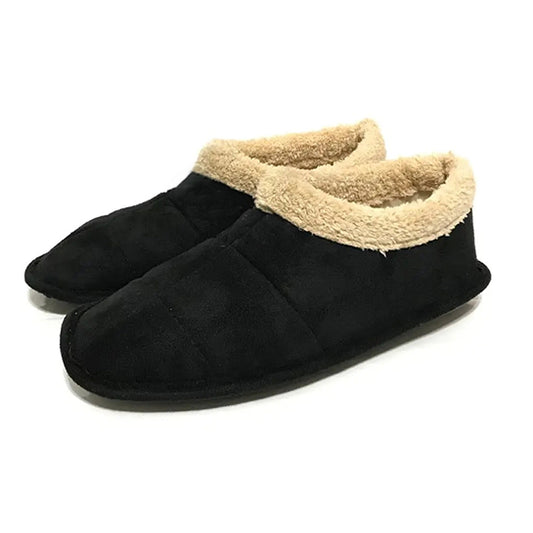 ATTREZZO® Hausschuhe mit Warmfutter - Hohes Modell - Schwarz - Größe 42 - Hausschuhe - Immer warme Füße! 