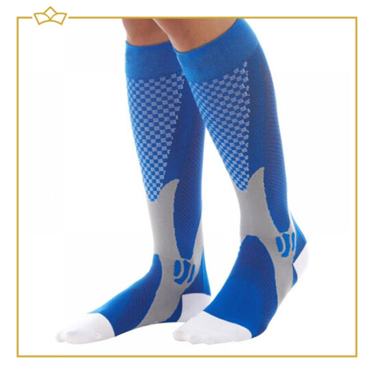 ATTREZZO® Compressie Sportsokken - Blauw - Maat 36-40 - S/M