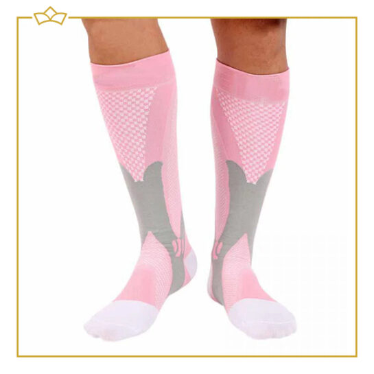 ATTREZZO® Compressie Sportsokken - Roze - maat 36-40 - S/M