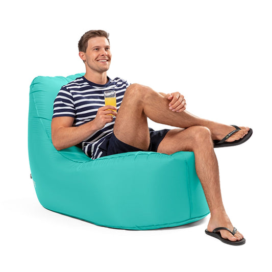 Mr. E-zy Chair - Sea Green - Zelf opblaasbaar - Zitzak - Inclusief krachtige Powerbank & Draagzak