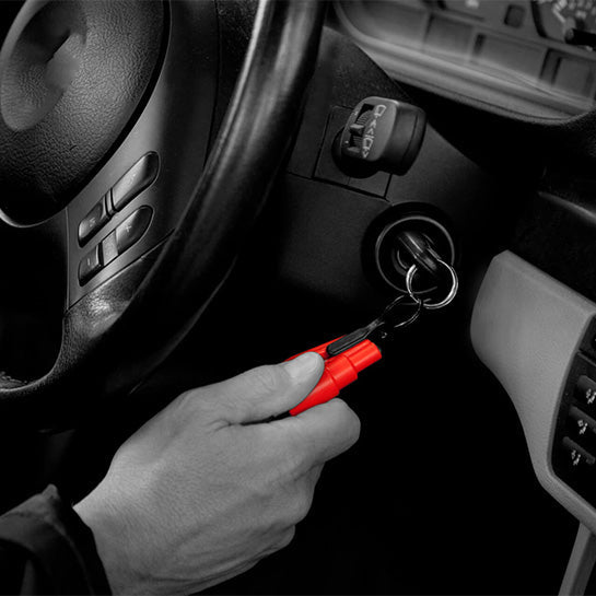 ResQme® Noodhamer - Sleutelhanger - Origineel - Reddingshamer - Auto Hamer - Rood