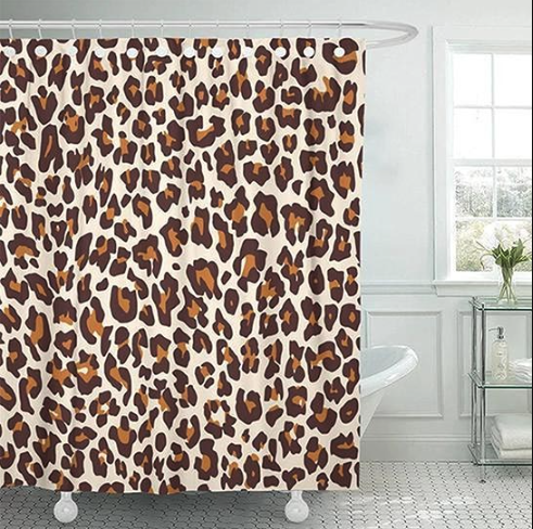 ATTREZZO® Duschvorhang Panther-Druck – 180 x 180 cm
