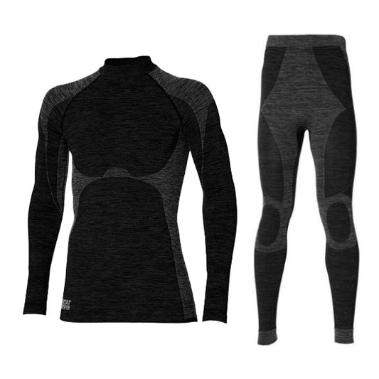ATTREZZO® Premium Thermobekleidung Herren – Set aus Thermohose und Thermoshirt – Größe XXL – Thermounterwäsche