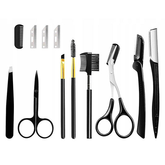 ATTREZZO® Premium 9-teiliges Augenbrauen-Trimmset – Augenbrauen zupfen – für einen schönen Blick!